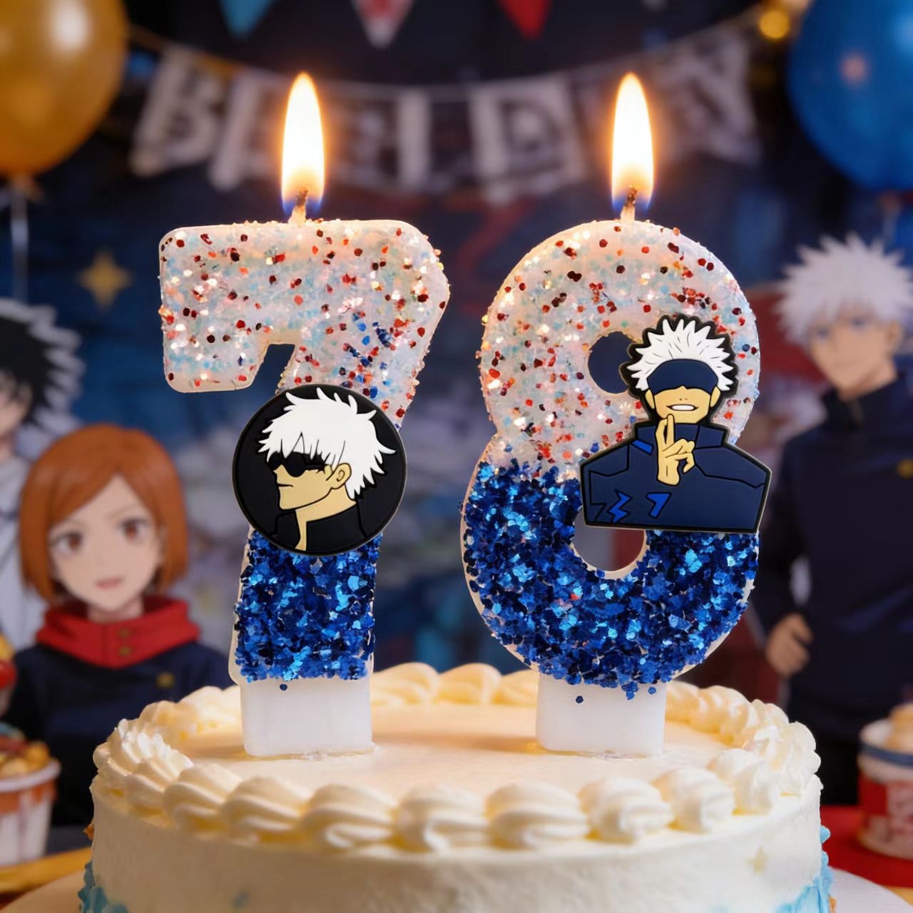 Party Games Baby Shower - Cartoon Jujutsu Kaisen Theme Candle Number