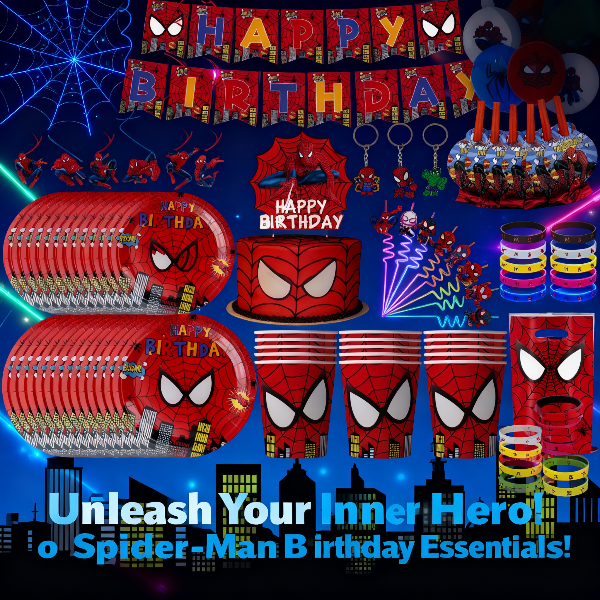 Party Games Baby Shower - Spiderman Birthday Party Decoration Superhero Tableware